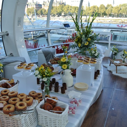Dominique Ansel, cronut, pastries, UK launch, London, events, events management, London Eye, PR, iconic, theming, dressing, set dress, event dressing, styling